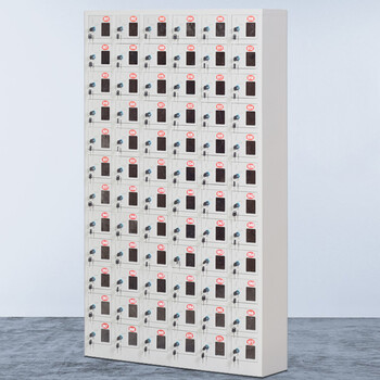 万尊 钢制手机存放柜72门带锁手机保管箱 WZ-SJ-72