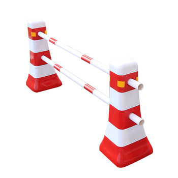 鼎红 塑料隔离墩2米杆子 防撞桶道路交通分流水马隔离护栏围栏柱 路障锥警示反光桶