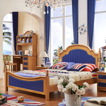 欧莲娜 美式乡村简约家具儿童床单人床 B款-实