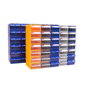 谋福 9547加厚组合式塑料零件柜 抽屉式元件盒积木式物料盒 螺丝五金盒子 （F7蓝壳款 320*160*85mm）