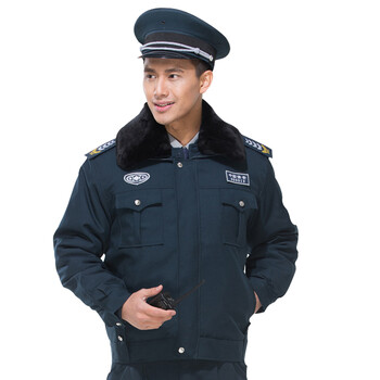 星工（XINGGONG）秋冬季加厚保安棉衣 棉袄长袖安保制服多功能棉服男定制 蓝灰冬执勤单件棉衣+配件190#