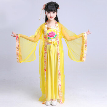过年穿的暖冬女童汉服中国风 儿童大童公主仙女古装女孩民族古筝演出