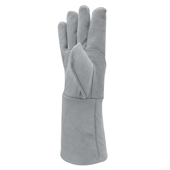 路宁 长款反绒牛皮加里焊工电焊手套 35cm