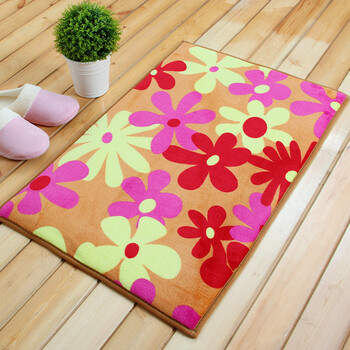 富居 地垫 珊瑚绒慢回弹脚垫 防滑门垫018sh-SJ 颜色随机 40*60cm