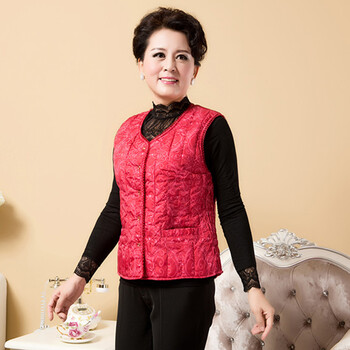 孝廉 2014新款<em>中老年</em>款羽绒<em>棉马甲</em> <em>妈妈装</em>格子