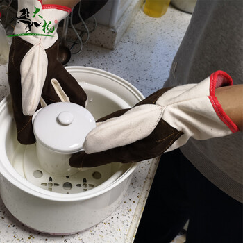 大杨097加厚加皮帆布手套 10双 工地施工防滑耐磨抗撕裂隔热防烫耐高温防护手套 定制