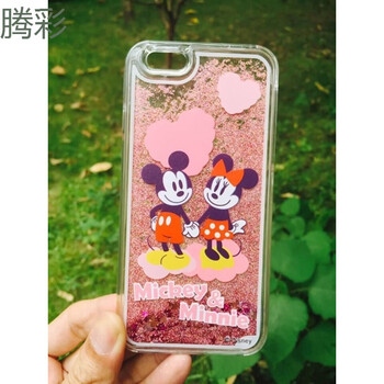 腾彩迪士尼液体动态流沙透明硬壳苹果6s手机