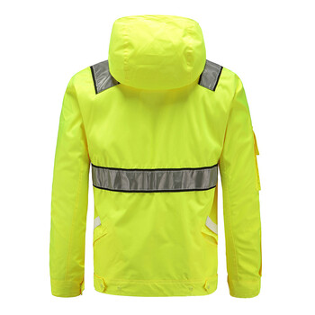 安美尚（ams）UB-004短款反光夹克雨衣 防水工作服荧光黄交通安全服上衣XXXL码1件定做