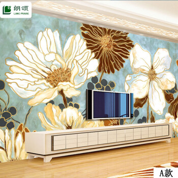 视背景墙大型欧式油画花卉壁纸无缝墙布壁画沙