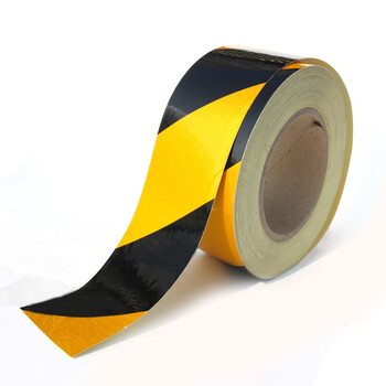 谋福 CNMF 8404 反光胶带 反光标识警戒线墙贴地板贴标志 反光膜警示胶带 长45.7米（5cm宽  黄黑色）