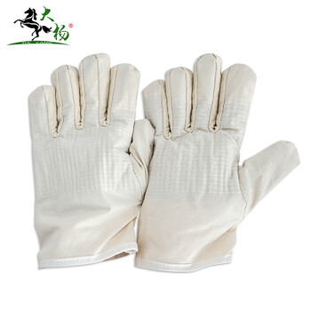 大杨178加厚三层帆布手套24道线 10双 工地搬运耐磨防滑透气隔热抗撕裂劳保手套 定制