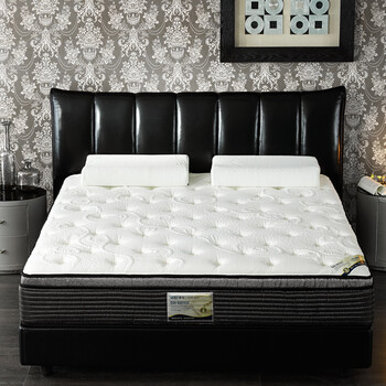 独立筒弹簧床垫 加厚天然乳胶 3d透气鹅绒布 偏软 席梦思至尊cl008