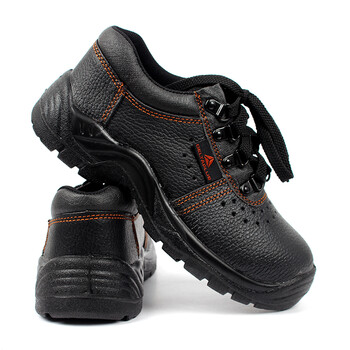 代尔塔（Deltaplus）301509牛皮面料安全鞋 防静电防滑耐磨耐油透气男女通用 定做 黑色 45码 1双