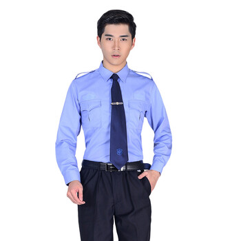 劳保佳 保安服装衬衣 酒店 物业 小区 春季制服 长袖 劳保工作服 白色 180
