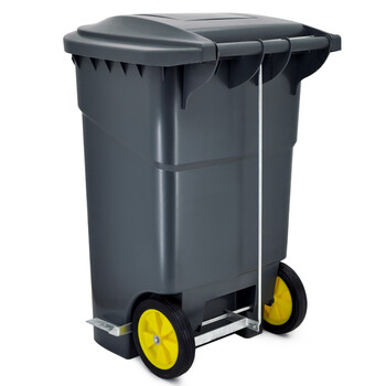 超宝（CHAOBAO）B-011B-2 大号加厚垃圾桶 侧脚踏式户外桶酒店物业环卫带盖垃圾桶 120L黑色脚踏款