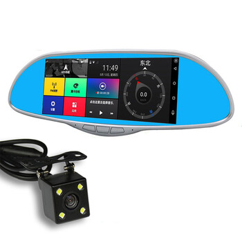 杰神货车7寸后视镜行车记录仪云镜高清双镜头