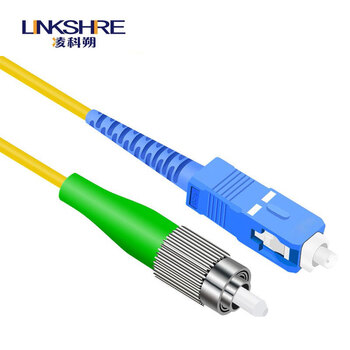 凌科朔（LINKSHIRE）电信级广电CATV专用斜八度APC插芯端面网线光纤跳线尾纤 单模单芯 SC/UPC-FC/APC 5米