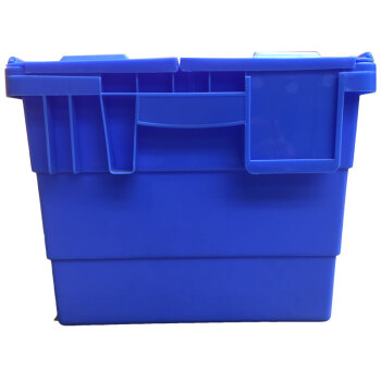 恬晨牌600x400x320mm蓝色2号物流箱食品物流箱塑料熟食周转箱（10个装）可定制