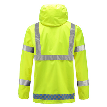 安美尚（ams）UB-001 交通执勤高速路政反光雨衣荧光黄安全防护服 上下分体套装 XXL码 1套