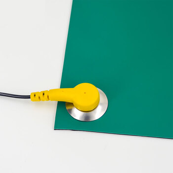 者也 防静电接地线胶皮接地线静电接地扣吸盘式带扣接地线防静电台垫接地线5个 ZY368