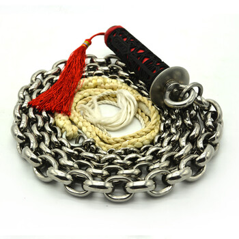 健身响鞭 双轴承把手不锈钢甩鞭 中华麒麟鞭 螺