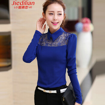 <em>姐弟</em>恋 2014秋装新款韩版<em>女装</em>长袖女翻领蕾丝