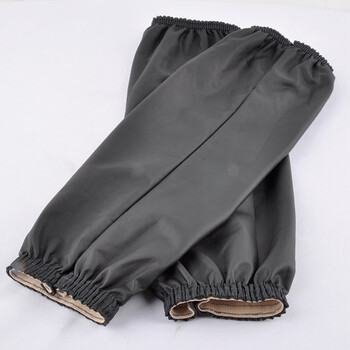 安美尚（ams）防水防油污PU皮袖套旅馆办公清洁防护 定做 黑色 均码 1付