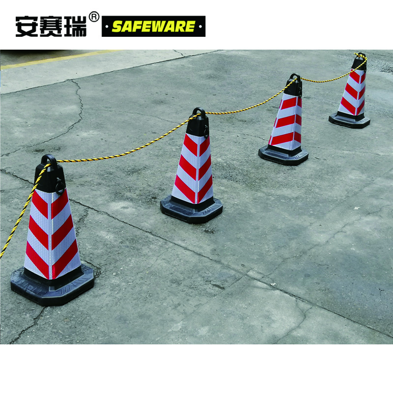 安赛瑞 黄黑警示绳 Φ9mm×50m 老虎绳 标志绳 安全绳 黄黑麻绳 14106