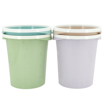 兰诗（LAUTEE）QX-2335 大号办公室手提式垃圾篓 浅咖色5个装