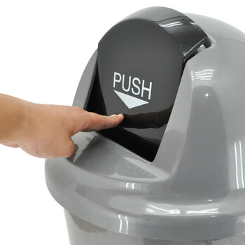 兰诗（LAUTEE）7056 圆形弹盖垃圾桶 物业商场户外按压式弹盖果皮箱 小号