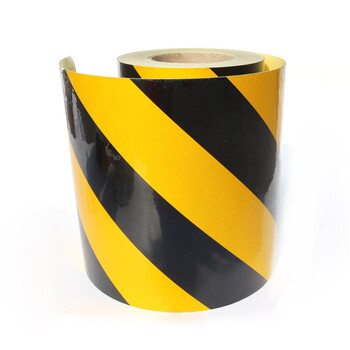 谋福 CNMF 8407反光胶带 反光标识警戒线墙贴地板贴标志 反光膜警示胶带 长45.7米（10cm宽  黄黑色 ）