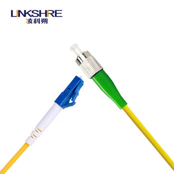 凌科朔（LINKSHIRE）电信级广电CATV专用斜八度APC插芯端面网线光纤跳线尾纤 单模单芯 LC/UPC-FC/APC 50米