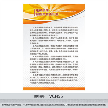 《消防安全挂图海报宣传画 电梯消防监控岗位
