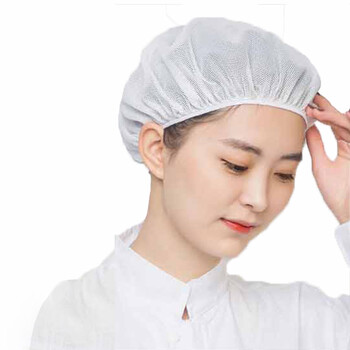 劳保佳 透气工作帽 工厂网帽 车间防尘 透气帽 卫生帽 工作帽 白色10顶