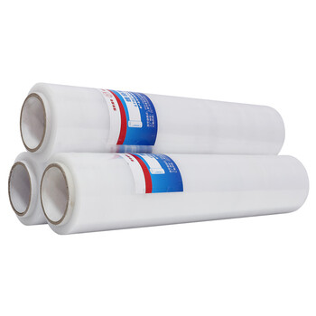 浦帝 缠绕膜 宽50cm*长250m*膜净重约1.9kg 1卷 手用PE拉伸膜 工业打包膜 托盘打包膜 快递打包分切膜