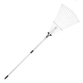 科力邦（Kelibang） 钢丝耙 不锈钢柄伸缩杆钢丝耙环卫耙子 物业花园枯叶耙草坪耙园林清洁工具9股 KB3212