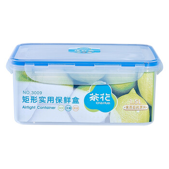 
                                                            茶花（CHAHUA） 塑料保鲜盒 饭盒微波炉密封防漏塑料便当盒(多容量选择) 长方形1500ML-3009                