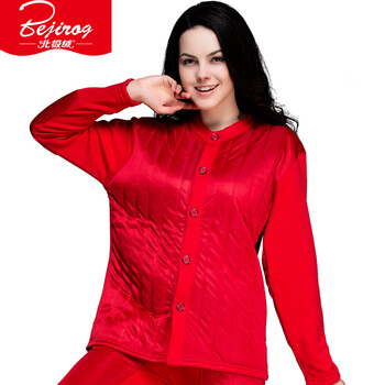 <em>北极绒</em>羽丝棉<em>开衫保暖套装</em> 女款-中国红 180【