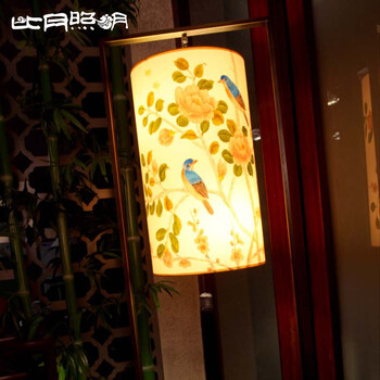 比月现代中式落地灯客厅卧室书房灯具创意布艺立式实木装饰落地灯3103 白色 34