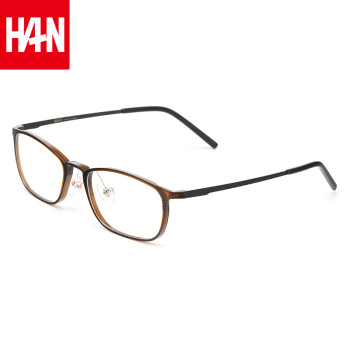 汉（Han Dynasty）眼镜框近视眼镜男女款 防辐射护目镜近视光学眼镜框架 49202 复古棕色 配1.56防蓝光镜片0-400度