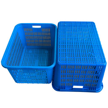 知旦 箩筐 830塑料箩筐外径:825*595*415mm工厂服装周转筐蔬菜水果矮框小龙虾苗运输浅箱胶筐 ZL-830