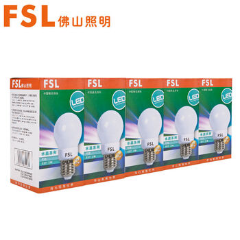 
                                        佛山照明(FSL）led灯泡e27灯泡螺口3W大口节能灯泡水晶球泡 水晶球泡3W e27白光5只装                