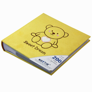 竹取相册创意礼品精致布面刺绣插页式宝宝相册相框照片墙/相册6寸/装宝宝照片 橙色 6寸200张