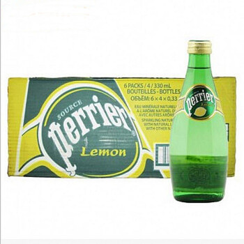 巴黎水perrier进口含气天然矿泉水气泡水玻璃瓶饮用水