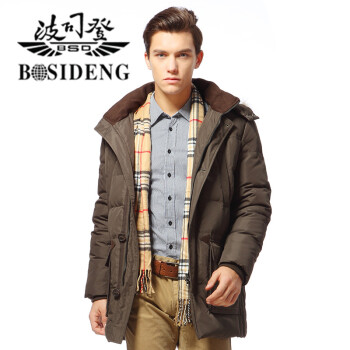 波司登羽绒服 男韩版休闲街头风中长款 b1201139 127194(棕榈卡 175