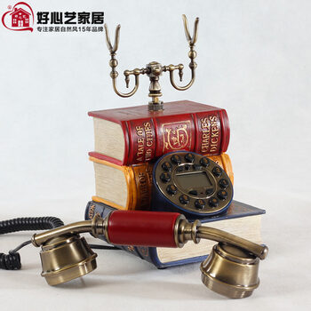 
                                        好心艺 欧式电话座机 家用固定电话机 仿古电话机来电显示 古文字典 PH28022X按键拨号有来显                