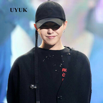 uyuk韩国bigbang权志龙演唱会同款鸭舌帽 个性长带子弯檐棒球帽子 长