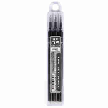 百乐（PILOT）可擦笔笔芯 LFBKRF30EF替换笔芯 黑色笔芯 三支装 0.5mm 日本进口文具用品