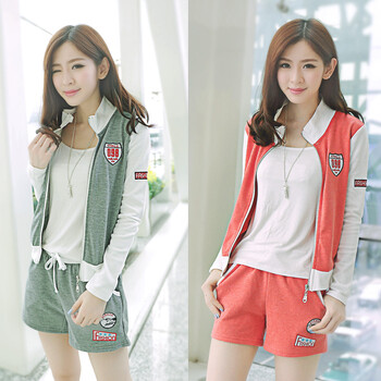 014秋休闲运动长袖女装韩版新款<em>卫衣超短裤</em>冬