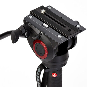 曼富图（Manfrotto）铝合金四节摄像液压底座云台独脚架套装 微单单反 MVMXPRO500 XPRO PLUS